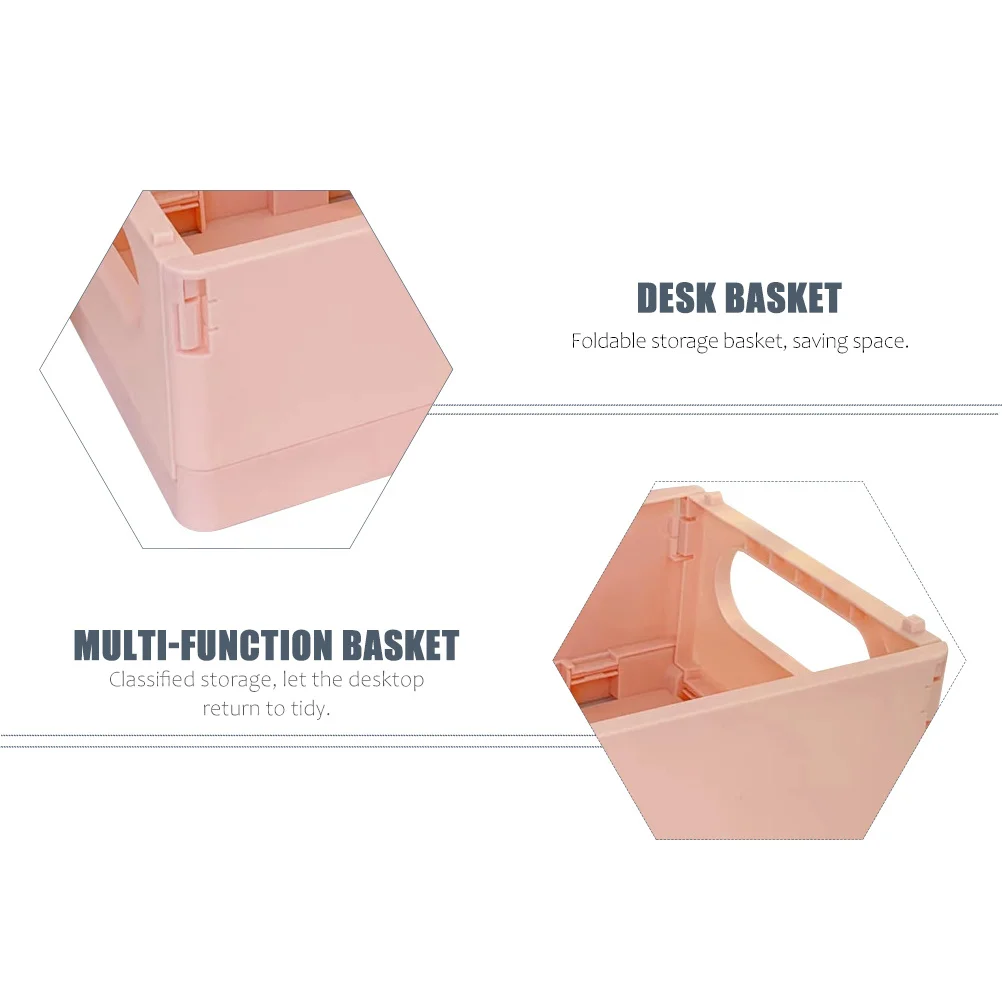 

Desk Bookshelf Organizer Container Multi-function Storage Basket Bathroom Holder Pink Household Sundries
