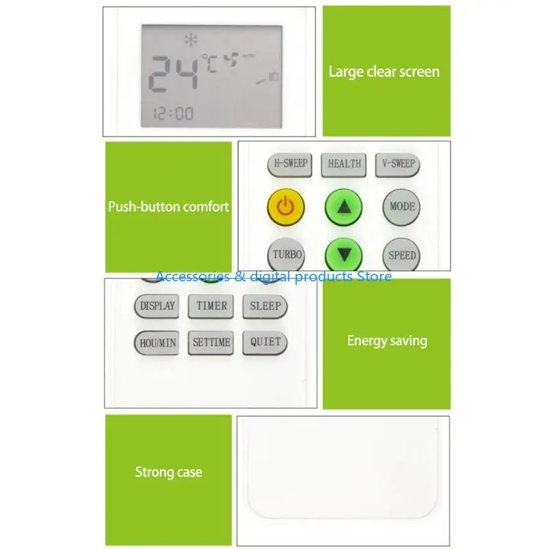 77JD KKG12AC1 Air Conditioner Remote Control Tempwrature Adjustment for Changhong
