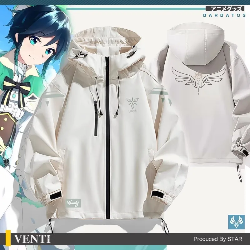 Genshin Impact Kinichi Jaket Luar Ruangan Berkerudung Cosplay Kyryll Chudomirovich Flins Jaket Mantel Pria Wanita Musim Gugur Musim Dingin Atasan