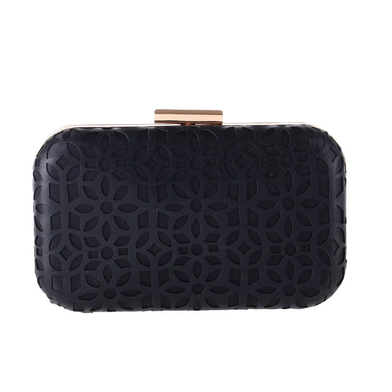 Hollow PU Diamond Dinner Bag Women's Handmade Fashion Party Banquet Evening Small Square Rhinestone Clutch Bag Wallets For Woman