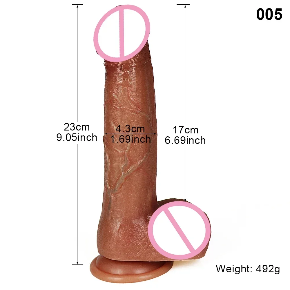 Soft Realistic Veins Double Man Dildo Anal Plug Sex Toy for Women Soft Silicone Vaginal Masturbators Penis Big Suction Cup Dick