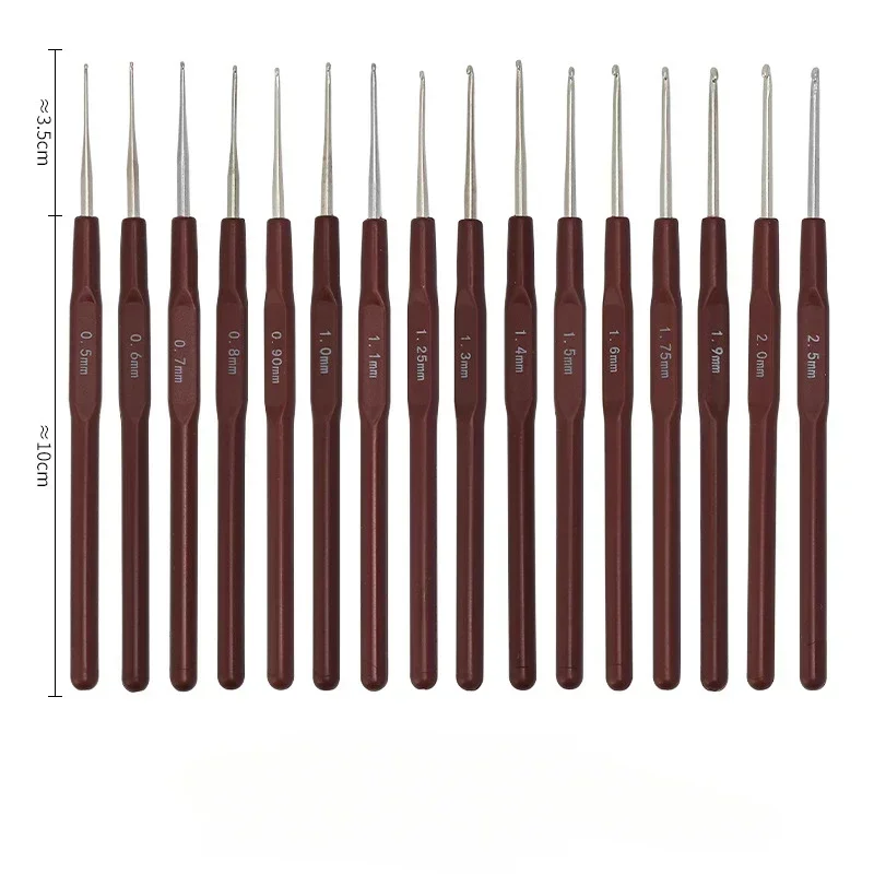 1 قطعة مقبض بلاستيكي خطاف كروشيه مقبض إبر الحياكة مجموعة الكروشيه والحياكة 0.5 مللي متر-2.5 مللي متر 16 حجم لوازم الكروشيه