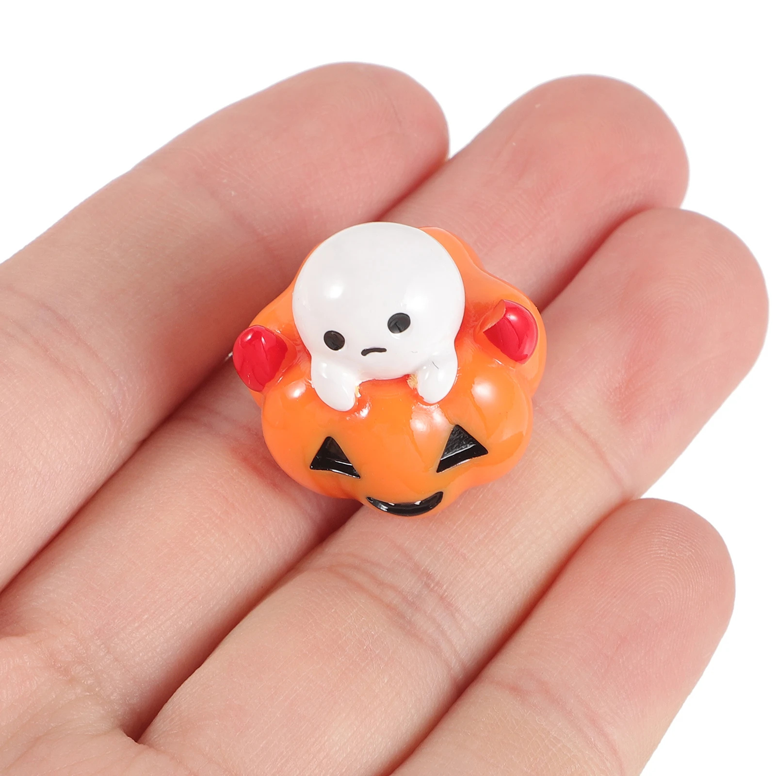 

2Pcs Pumpkin Ghost Halloween Decorations Resin Crafts Strong Atmosphere Table Desktop Ornaments for Party Photo Props Halloween