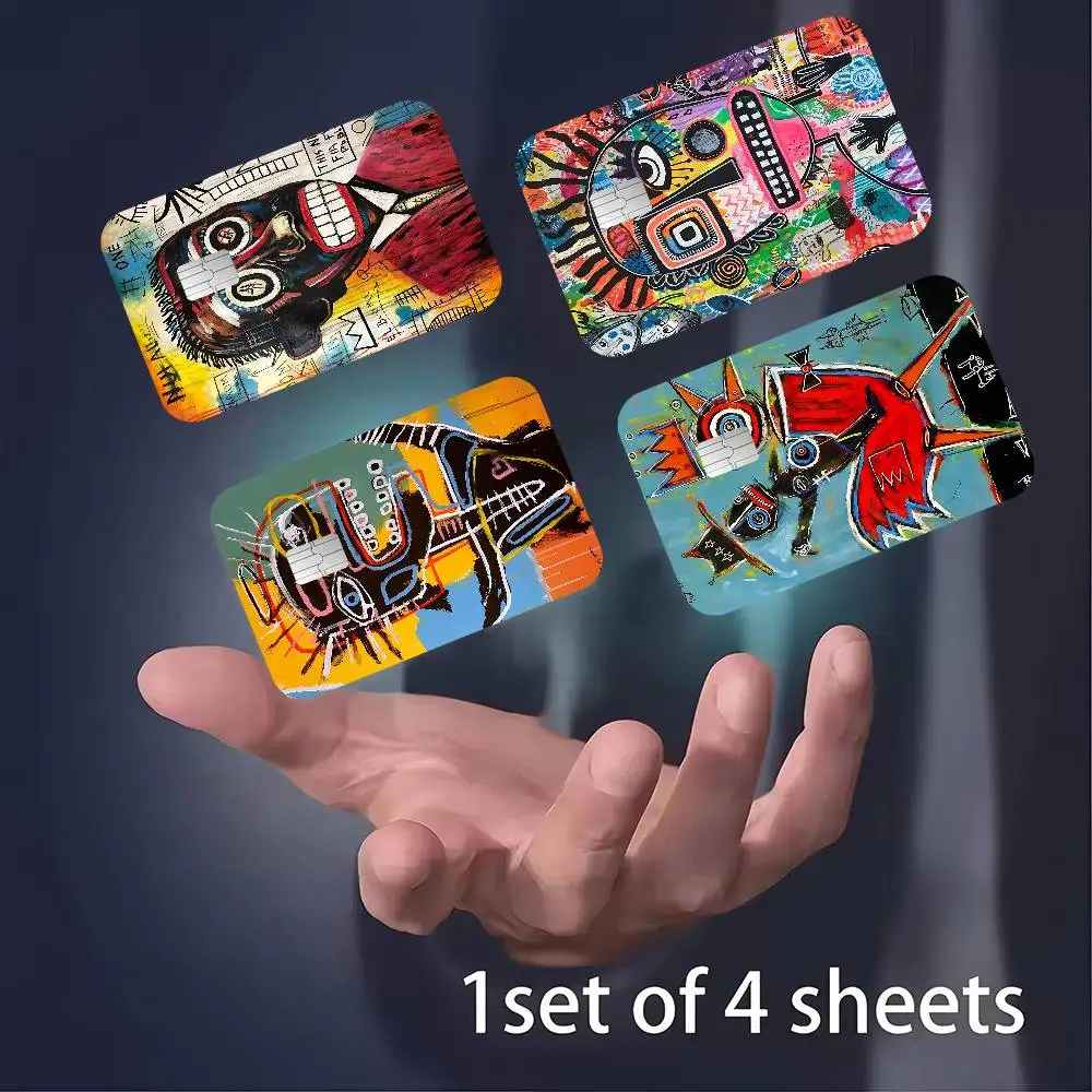 Artist J-Jean M-Michel B-Basquiat Cartoon Credit Card Skin Stickers For Bank Card Bus Metro Card Sticker Waterproof Women Gift