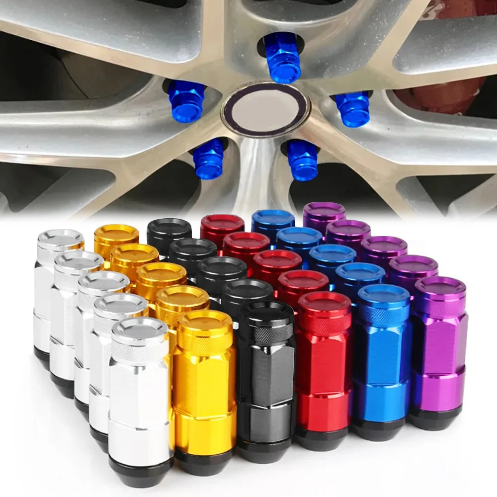 

20pcs Car Wheel Modification Lug Nuts M12X1.5 M12X1.25 Racing Car Wheel Rims Lug Nuts Aluminum Alloy Extended Tuner Auto Parts