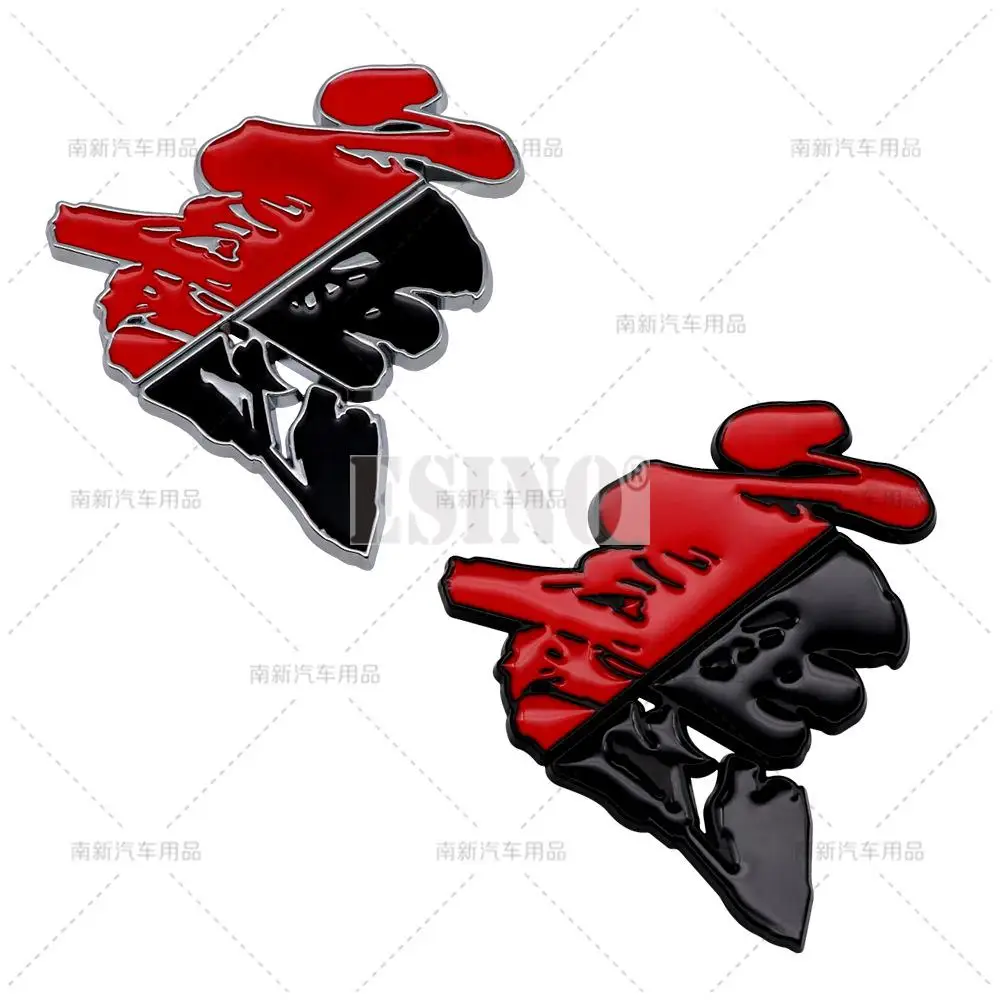 Car Styling 3D Creative Good And Evil Metal Zinc Alloy Rear Trunk Fender Adhesive Badge Tailgate Displaceme Decorative Emblem