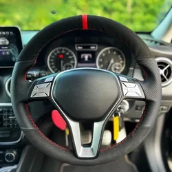 Hand Sewing Suede Leather Steering Wheel Cover For Mercedes Benz W176 W246 A-Class C-Class W204 C117 C218 X218 W212 C207 A207