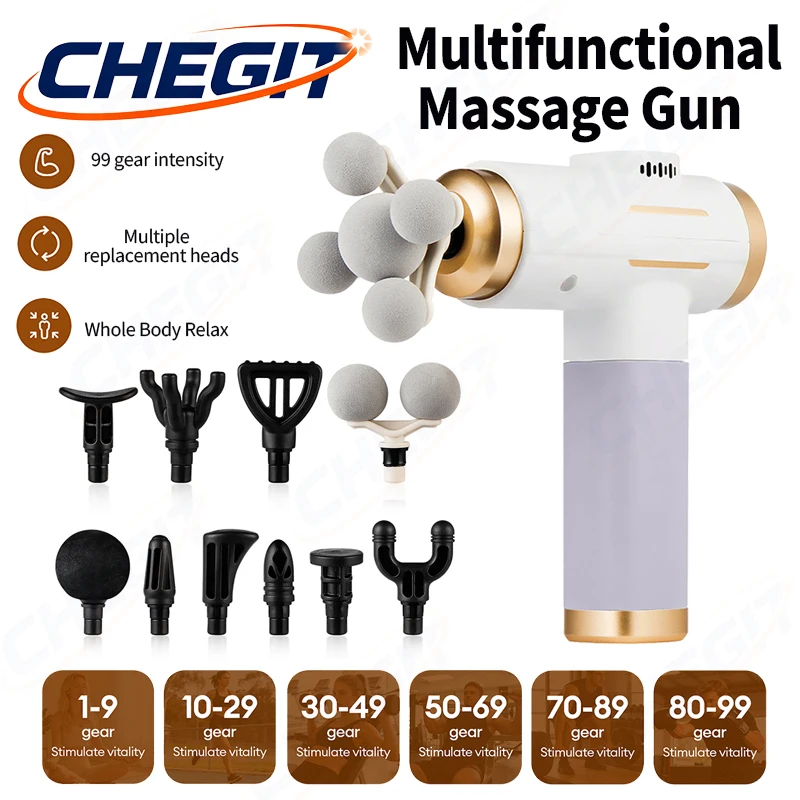 

Профессиональный массажный пистолет 11-в-1, 24В, с 5 насадками, высокочастотный, для глубокого массажа фасций, расслабления шеи, фитнеса и восстановления после занятий спортом