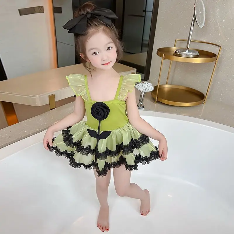 Meisjes Badpak Eendelig Zomer 2024 Nieuw Klein Prinsessenbadpak Kinderkleding 6-jarig Meisje Babybadpak Strand 3