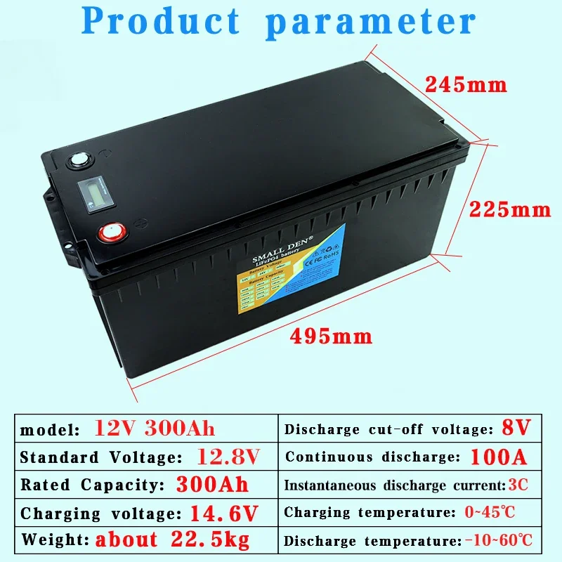 New 12V 24V 310ah 280ah 200ah 100ah Lifepo4 battery pack with built-in BMS 12.8V RV marine outdoor power solar storage system