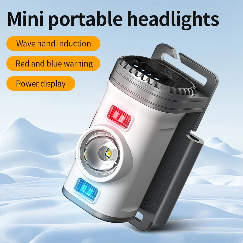 360° Rotatable LED Sensor Headlamp Super Bright Camping Fishing Hat Clip Headlight Rechargeable Head-mounted Torch Flashlight