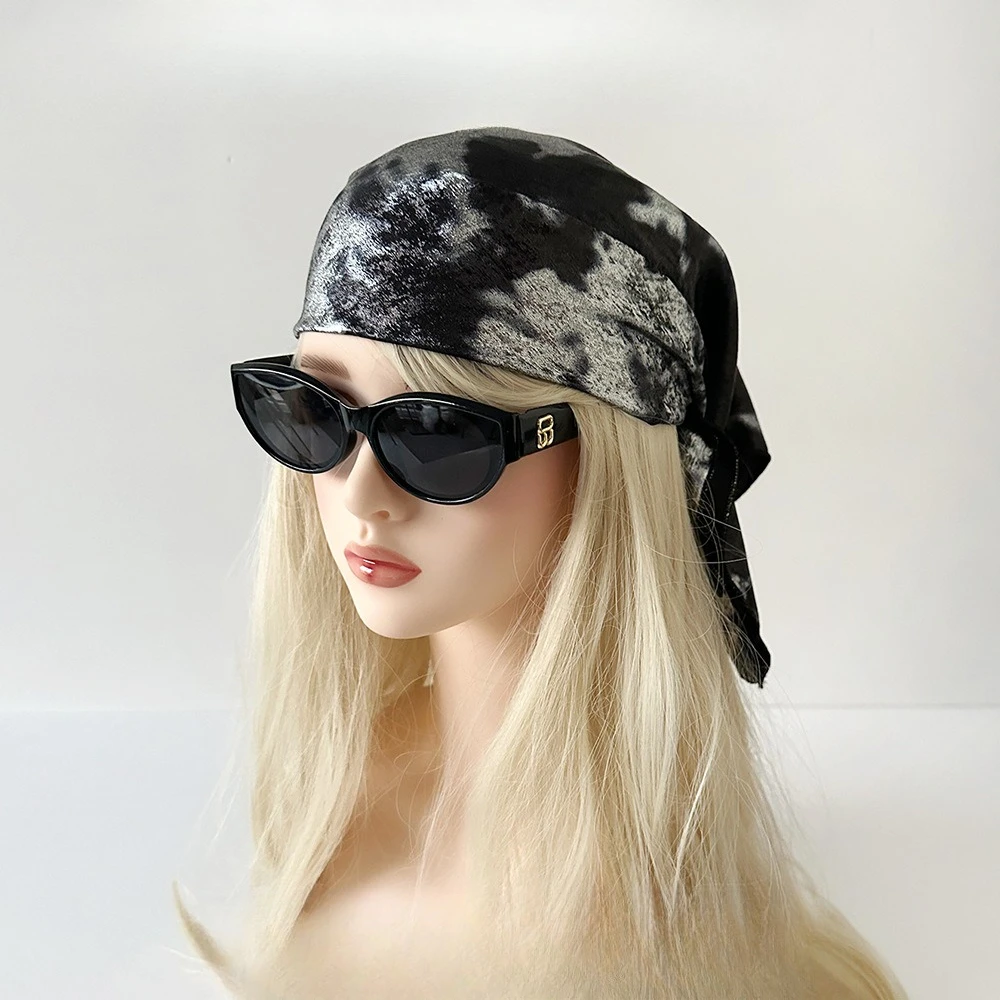 

НОВЫЙ летний квадратный шарф для волос Y2K в стиле ретро, пикантный стиль, шаль для волос, тонкий солнцезащитный платок для женщин, бандана, хиджаб, носовой платок