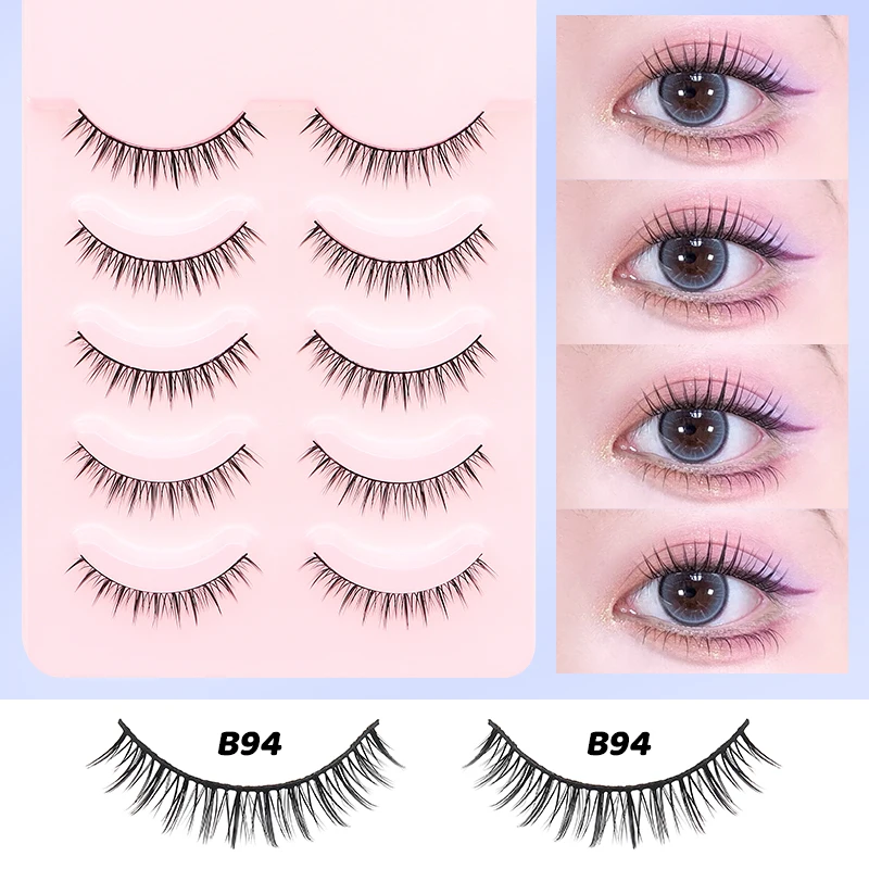5 Paar weiche Streifenwimpern, Manga-Make-up, koreanische natürliche falsche Wimpern, DINGSEN, natürliche Wimpern, Ärmel, Anime, tägliche Wimpern – Detail 6