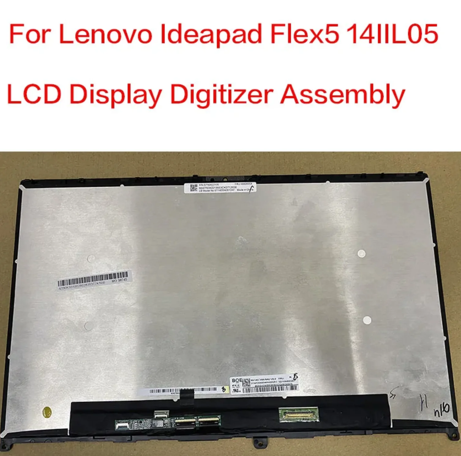 

ЖК-дисплей для ноутбуков Lenovo Ideapad Flex5 14IIL05, сенсорный ЖК-дисплей с дигитайзером в сборе с рамкой