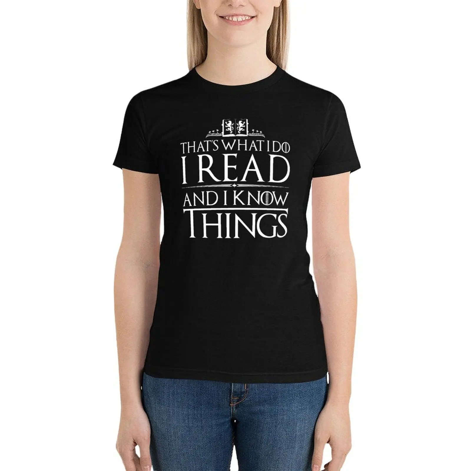 

I Read and I Know Things T-Shirt aesthetic clothes summer clothes kawaii clothes Blouse plain t shirts for Women