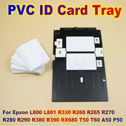 Bandejas de cartão de identificação em pvc, placa de bandeja de cartões de plástico para epson l800 l801 l805 l810 l850 tx720 px660 t60 a50 p50 t50, bandeja de cartão em pvc