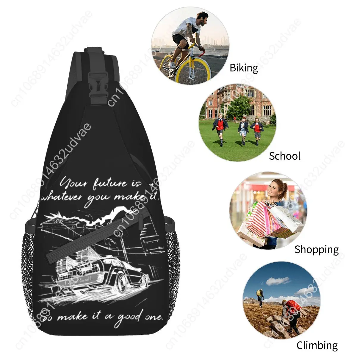 Back to the Future Shoulder Bag Small Chest Bag  Time Travel Backpack Movie Launch Backpack