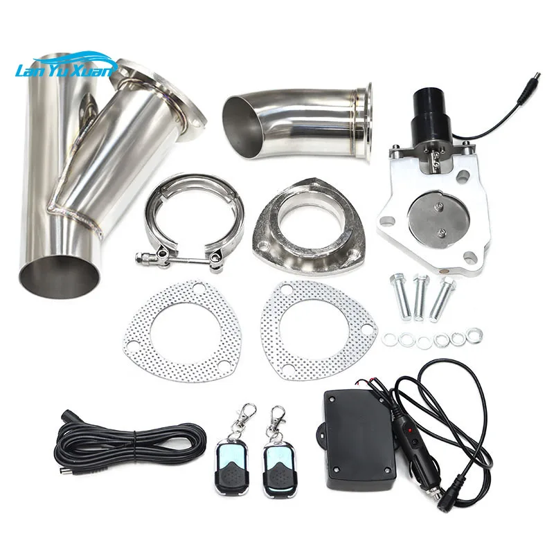 

Universal 51mm 63mm 76mm 2inch 2.5inch 3inch Switch Control Electric Exhaust Muffler Valve Cutout System Exhaust Valve Pipe Kit