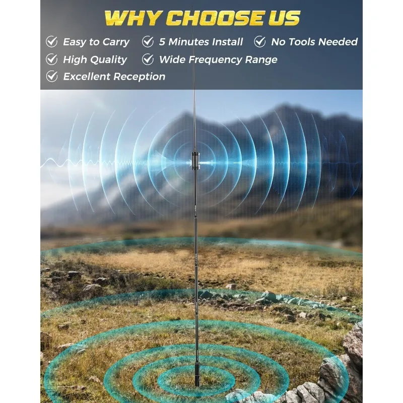 JPC-12 HF-antennes voor hamradio met schuifregelaar 7 MHz-50 MHz Alle band Hf verticale antenne 40 m-6 m 8 banden voor buiten 4.1 Met