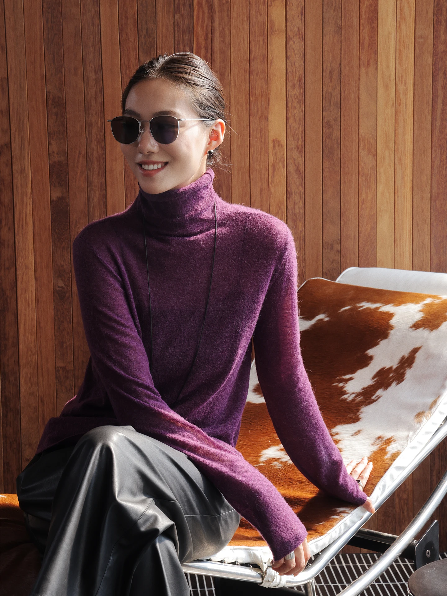 

Женский облегающий вязаный свитер с высоким воротом, базовый слой, модный ретро-стиль, из смесовой шерсти альпака, комфортный и теплый