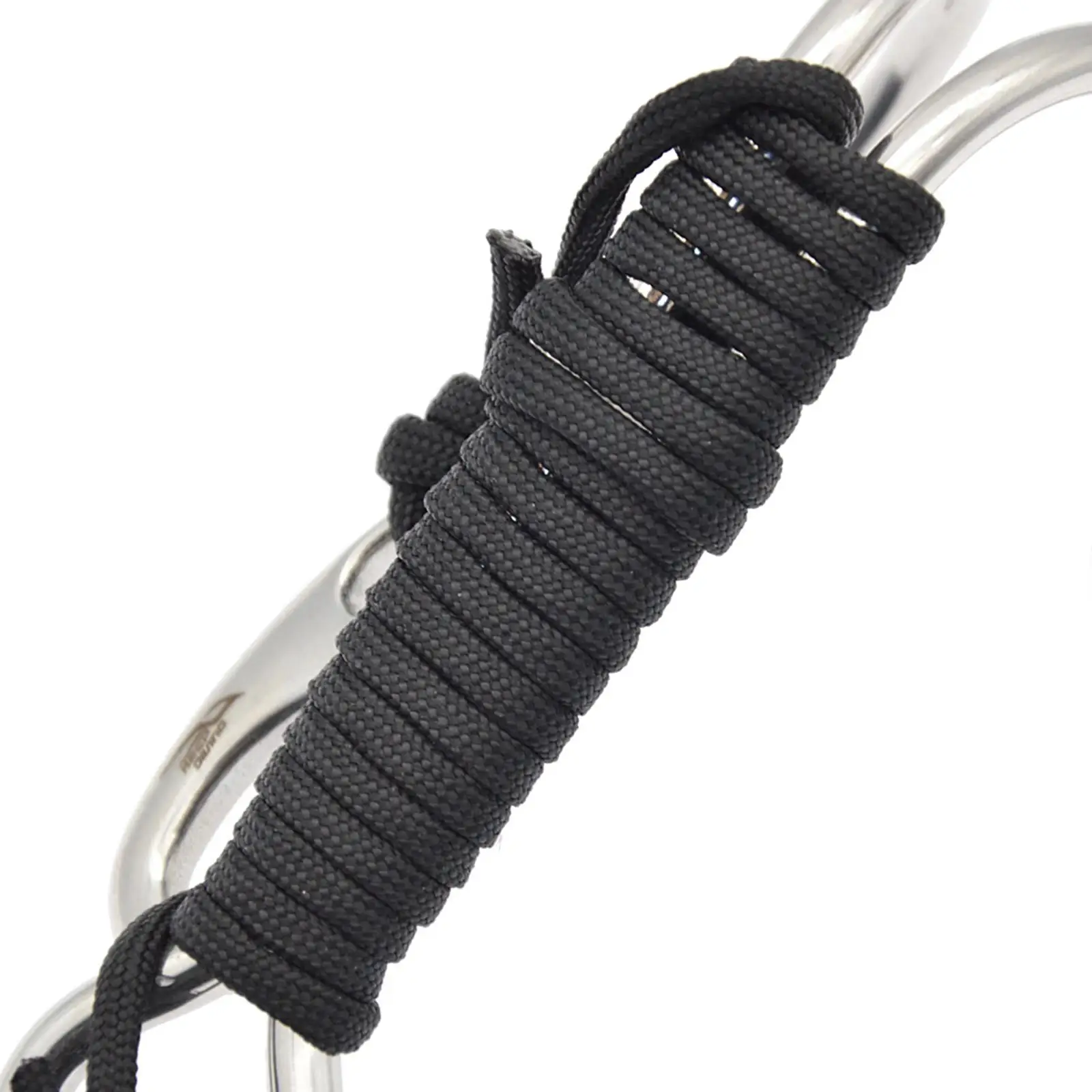 Anti-corrosion Stainless Steel Double Reef Hook Durable Nylon Spiral Lanyard for Underwater Drift and Cave Diving