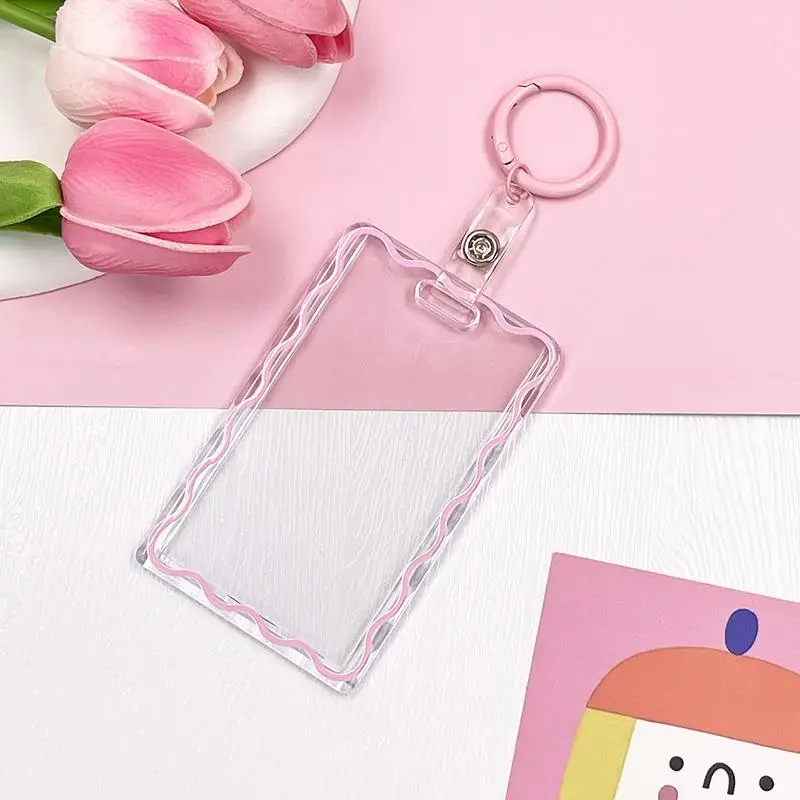 Transparent Acrylic Picture Frame ID Card School Supplies New Unisex Hard Plastic Work Card Holder Business Case Protector Cover