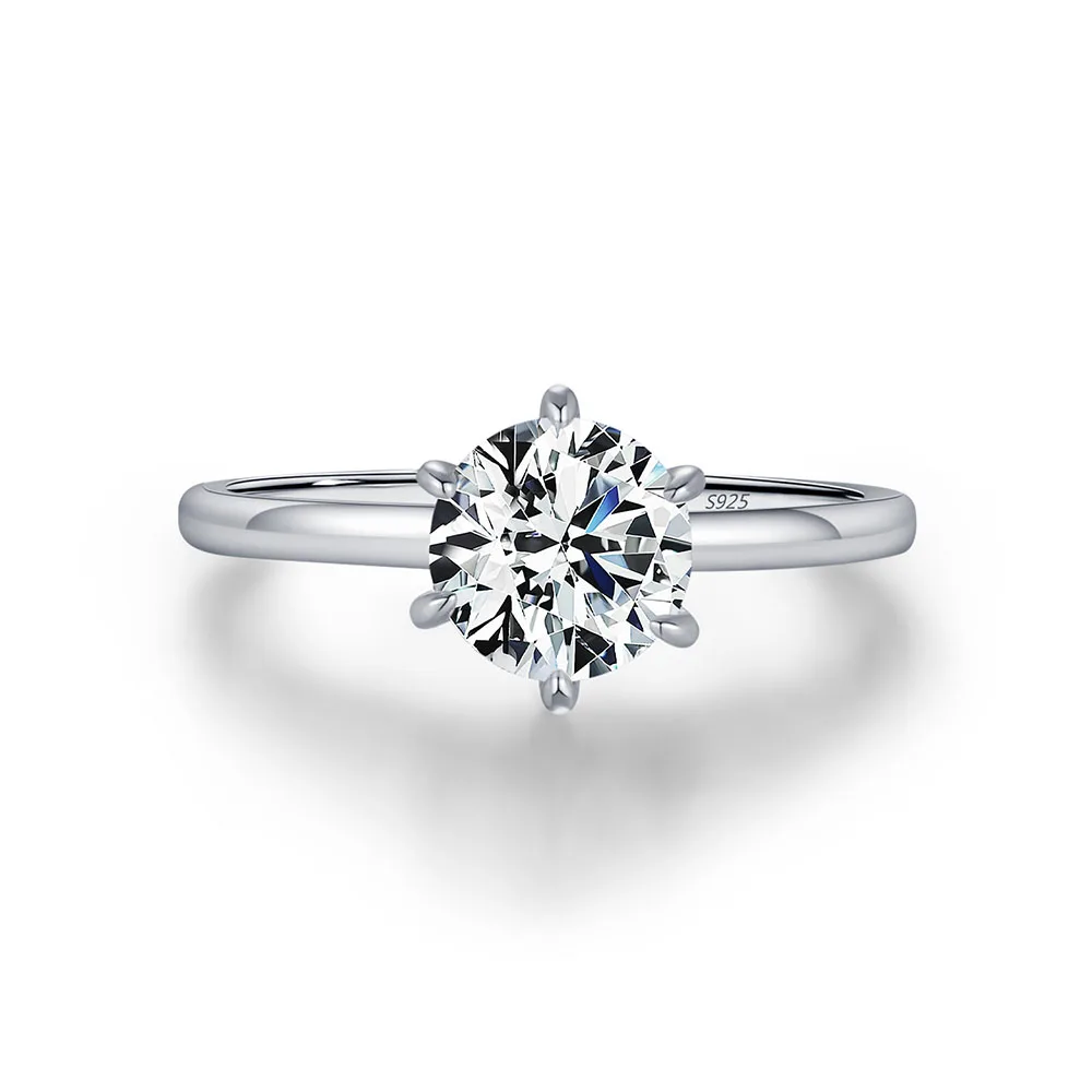 

Apexelle Fine Jewelry 925 Sterling Silver Rings For Women 1ct Moissanite Diamond Ring Six Prong Setting Luxury Jewelry
