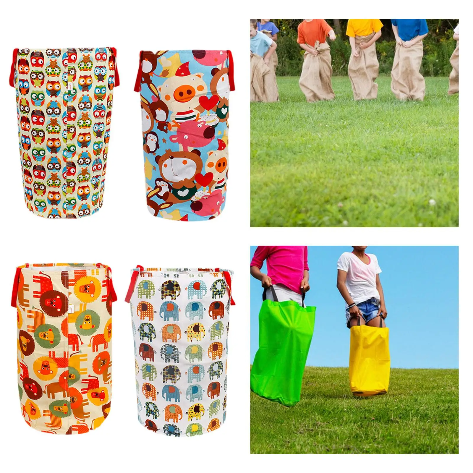 Sac de course pour patates, sac de course polyvalent pour entraînement d'équilibre, carnaval avec poignées pour