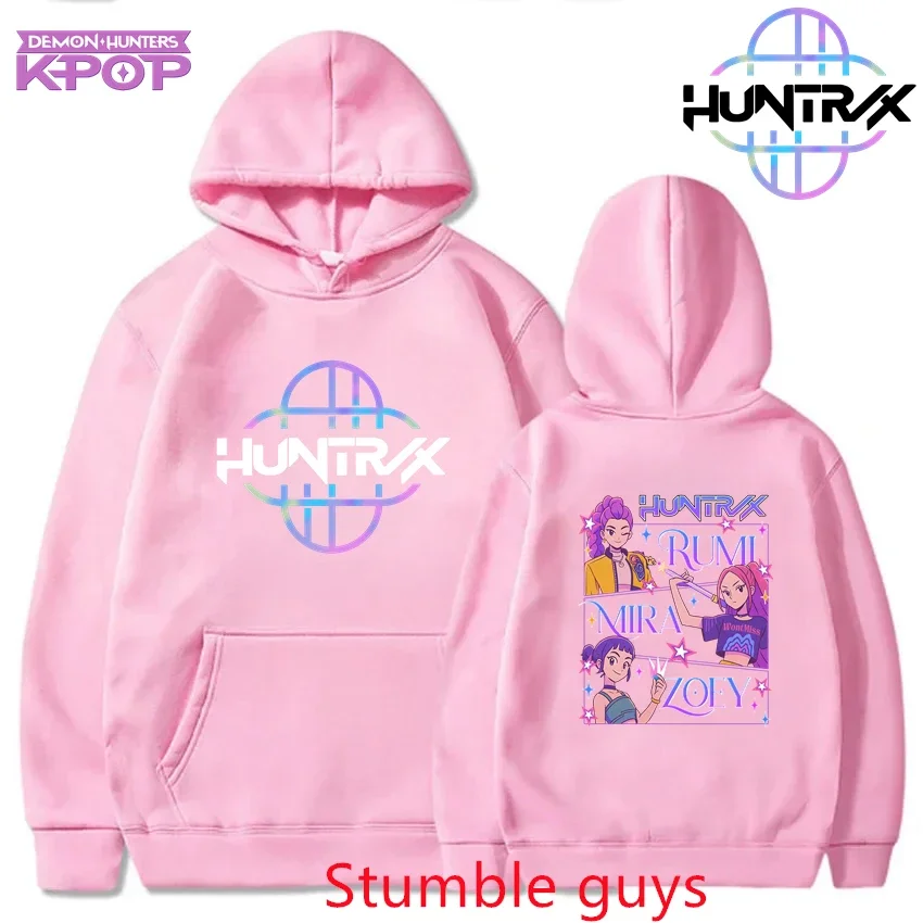 المرأة Kpop شيطان الصيادين هوديي الشتاء أنيمي الكرتون الدافئة موضة البلوز ملابس رياضية للرجال