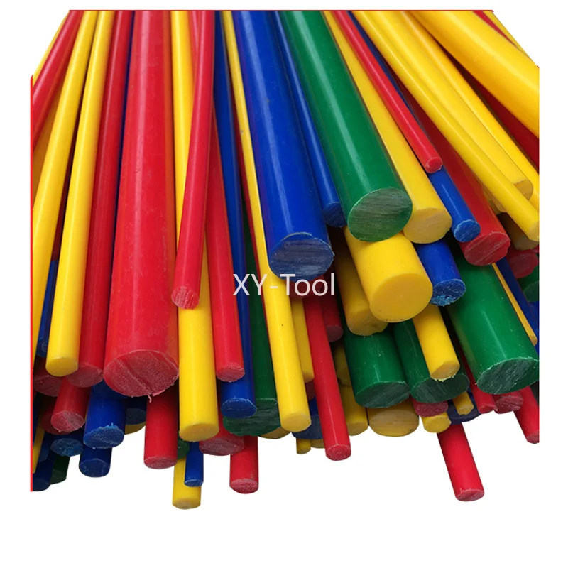 Asta POM da 500 mm Diametro solido 3-50 mm Nero Bianco Rosso Blu Giallo Verde Barra di plastica Asta di polyoximetilene Bastone rotondo Materiale di lavorazione