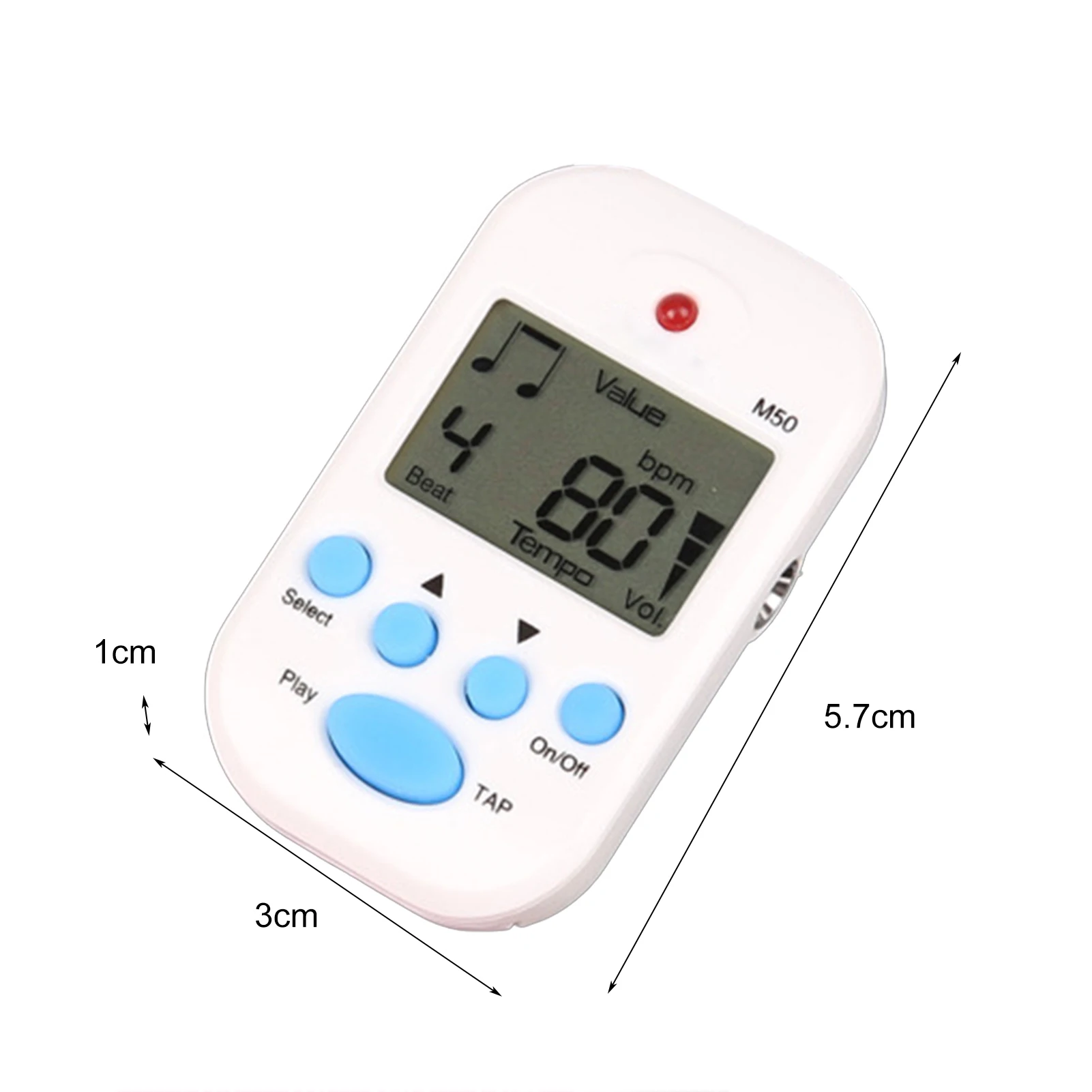 M50 Mini Electronic Metronome LCD ดิจิตอลพลาสติก Professional ไฟฟ้ากีตาร์เปียโน Metronome เครื่องดนตรีอุปกรณ์เสริม