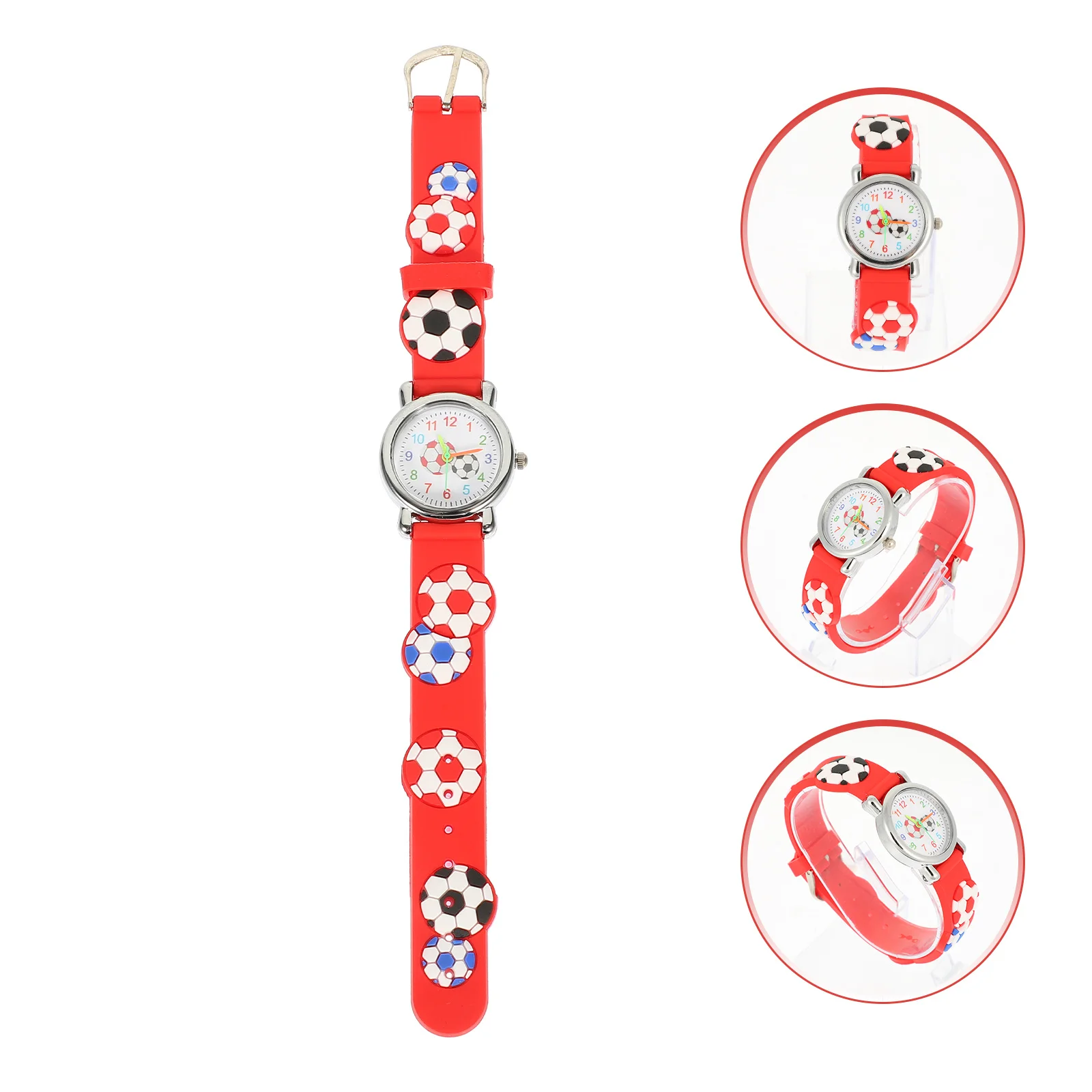 كرة القدم نمط ووتش الكرتون الرياضة ساعة اليد ل هدية عيد ميلاد وقت التعلم ووتش