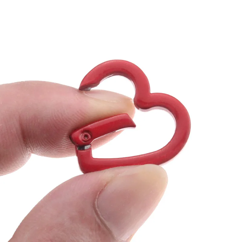 22/26mm Heart Metal Ring Clasp Spring Gate Lobster Clasp DIY Carabiner Keychain Bag Clips Hook Making Dog Chains Pendant Buckle