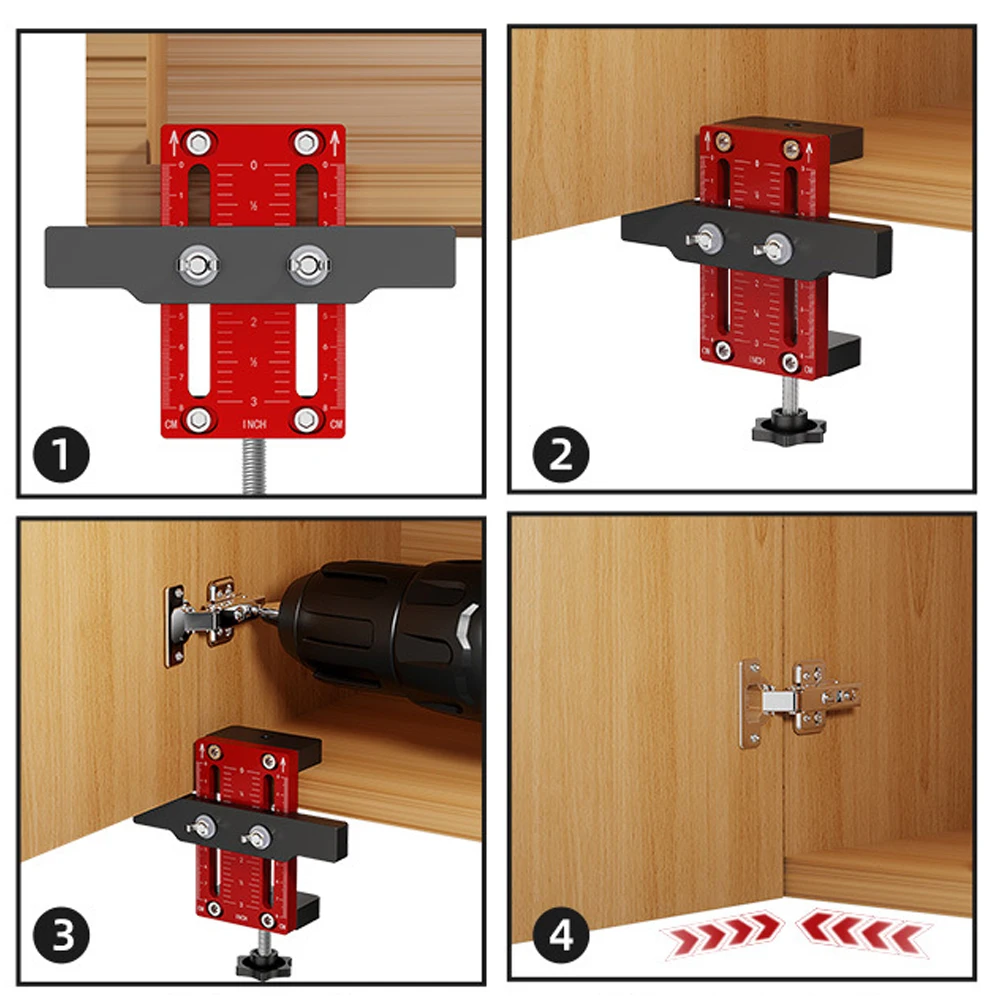 Cabinet Door Installation Adjustable Positioner Versatile Hardware Jig High Protective Woodworking Tool for Effortless Alignment