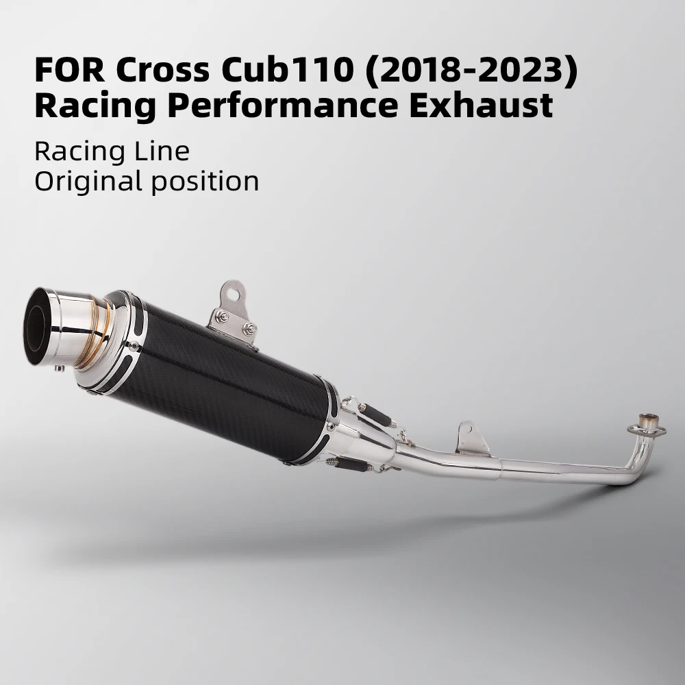Full Racing Exhaust System OEM Position Racing Line Performance Muffler Fit for Cross Cub 110 CC110 2018-2023