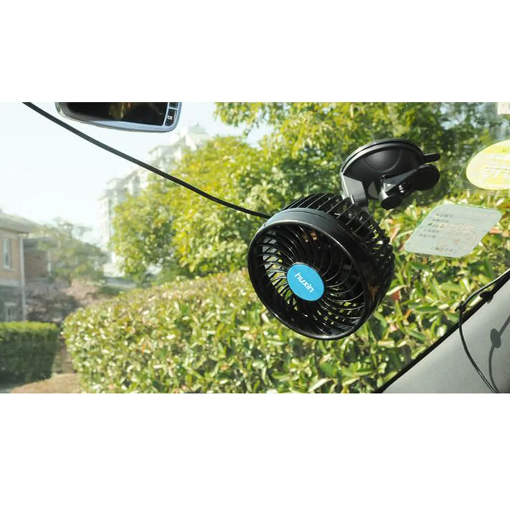 6\'\'  24V Car Part Windshield Electric Fan Cooling System Strong winds Universal Sucker single head Car Adjustable Electric Fan