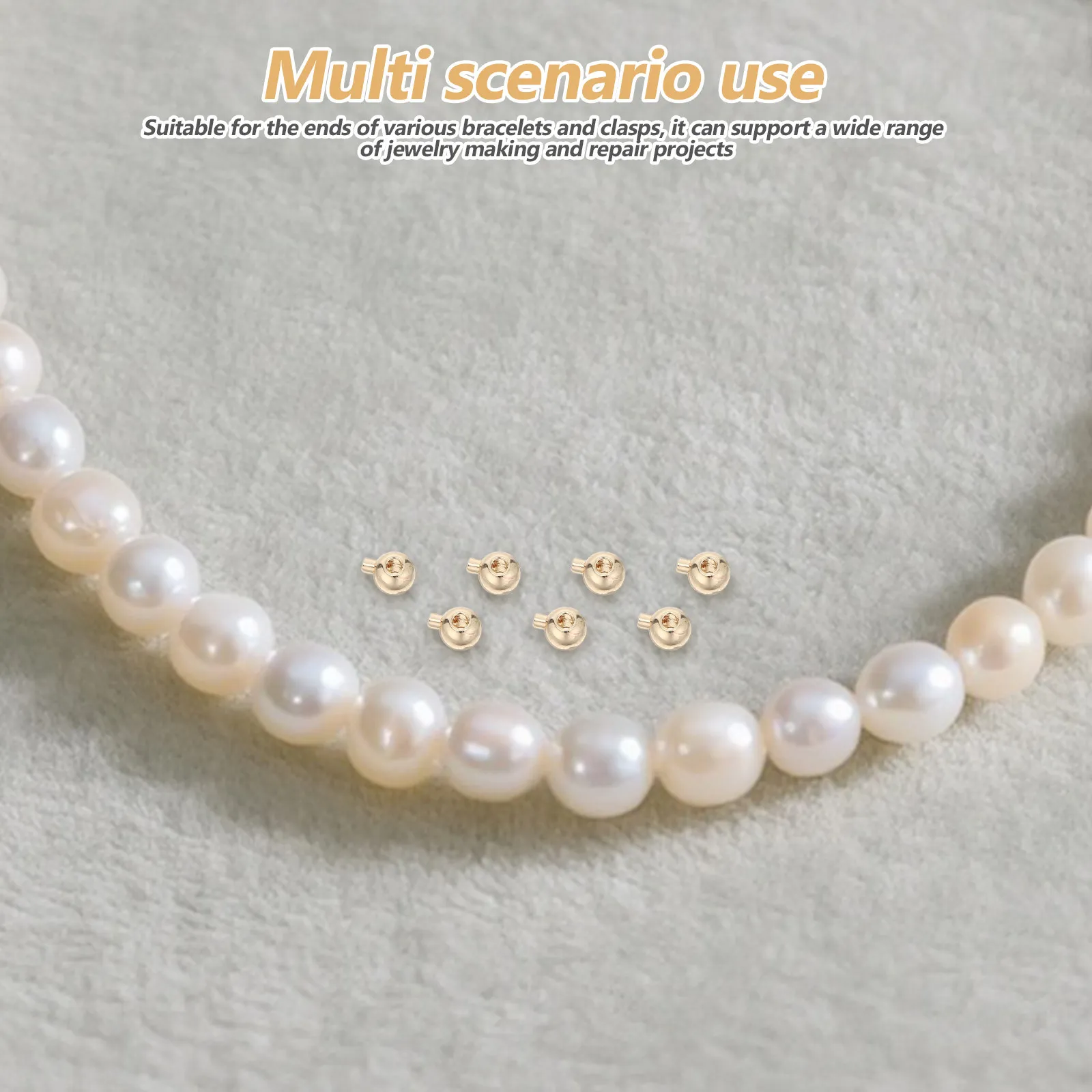 

40Pcs Round Clasps Jewelry Making Positioning Spacer Beads Crimp Ends DIY Necklace Bracelet Connector Clasps Crimp Beads