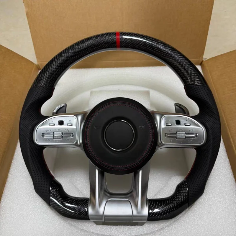 For Mercedes-Benz AMG carbon fiber steering wheel assembly, multi-function buttons and paddle shif Factory direct sale