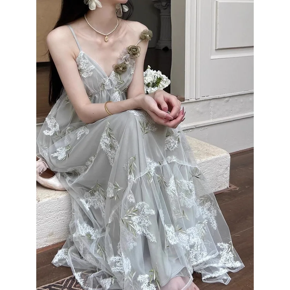 

French Camisole Dress For Summer Women New Princess Vintage Vacation Dress Women Sexy Summer Afternoon Tea Dress