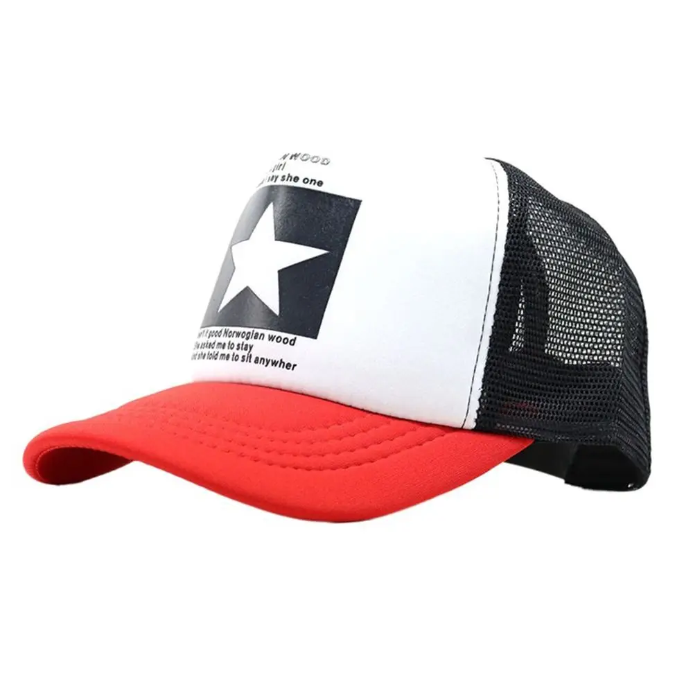 تنفس عارضة في الهواء الطلق إلكتروني الكورية الخماسية نجمة قبعة بيسبول Snapback قبعة شبكة قبعة أقنعة كاب