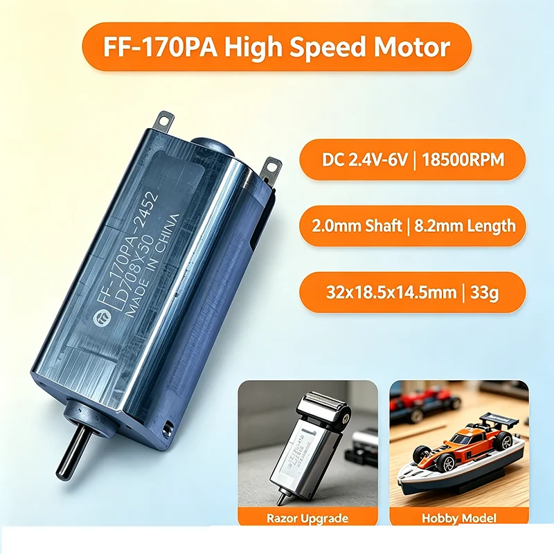 Mabuchi FF-170PA Shaver Motor DC 3V 18500RPM 17mm Carbon Brush