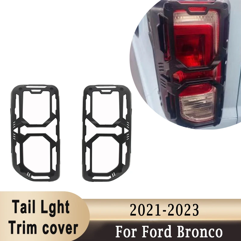 Tail Lght Trim Hollowed-Out Cover Shell Frame for Ford Bronco 2021-2023 Rear Lamp Hood ABS Protection Guard Decoration Trim