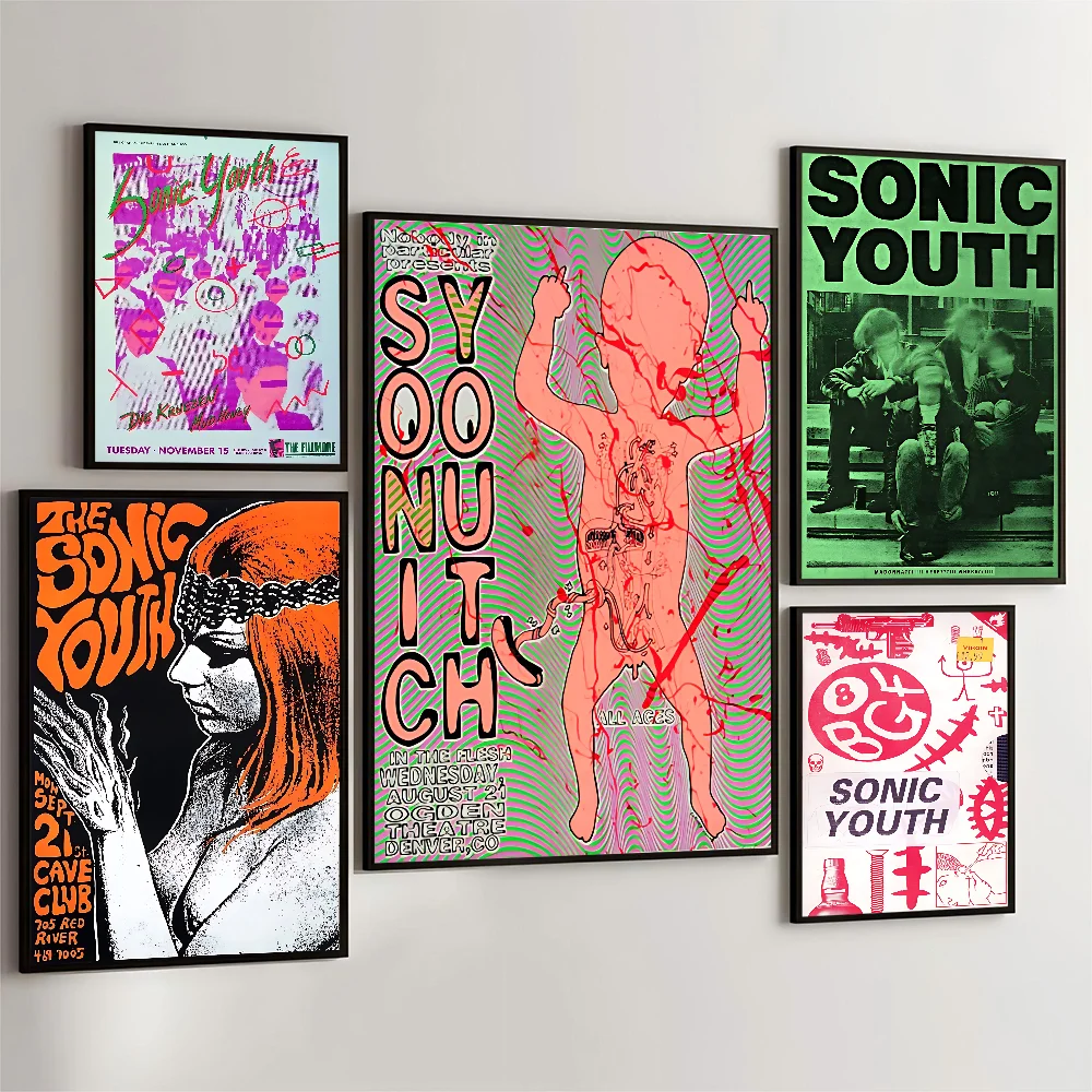 سونيك الشباب المغني ذاتية اللصق ملصق فني مقاوم للماء ورقة ملصق مقهى بار الملصقات ملصقات الحائط #1