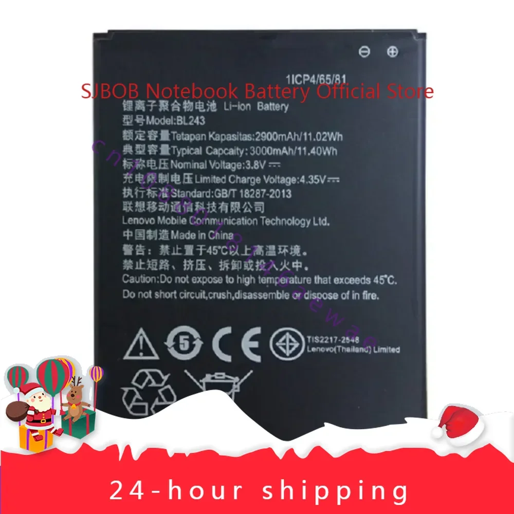 

Аккумулятор BL243 2900 мАч для Lenovo K3 Note K50-T5 A7000 A5500 A5600 A7600, аккумуляторы для мобильных телефонов