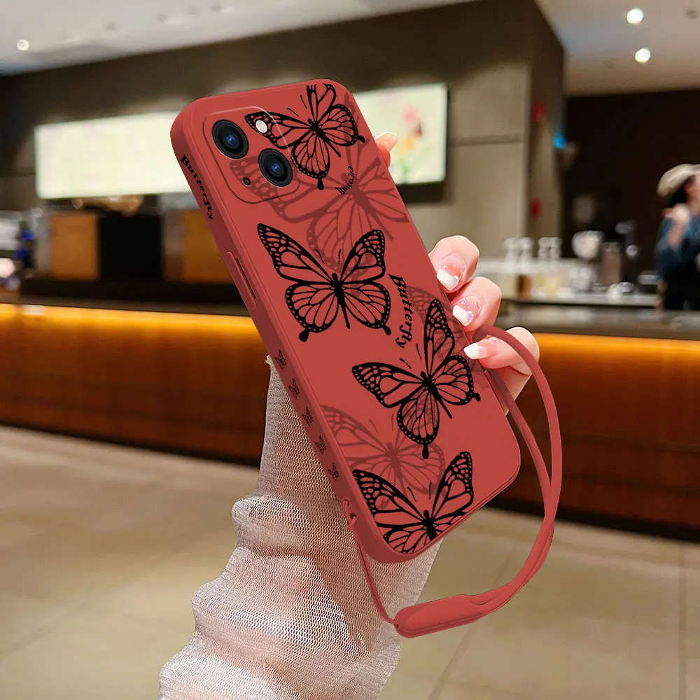 Cute Black White Butterfly Phone Case For VIVO Y20 Y30 Y50 Y33T Y11 Y12S Y15 Y17 Y19 Y21 IQOO11 V23 V23E V21 X90 S1 Pro 5G Cover