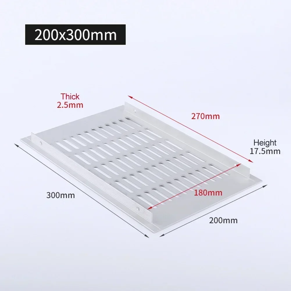 Grille de Ventilation Rectangulaire en Alliage d'Aluminium, pour Armoire à Chaussures, Placard, Flux d'Air Optimal, Performance Longue Durée