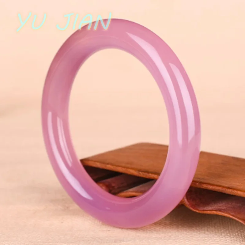 

Natural High Quality Pink Original Ecological Pattern Handcarved Jadeite 10mm Round Jade Bangle Bracelets Handring Fine Jewelry