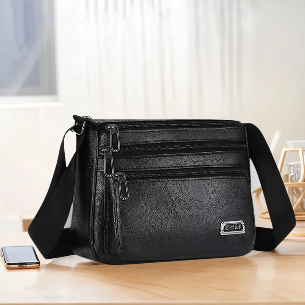 New Casual Shoulder Bag Men's Crossbody Bag, Multi-layer Cash Register Bag, Casual Large Capacity Waterproof Travel Bag