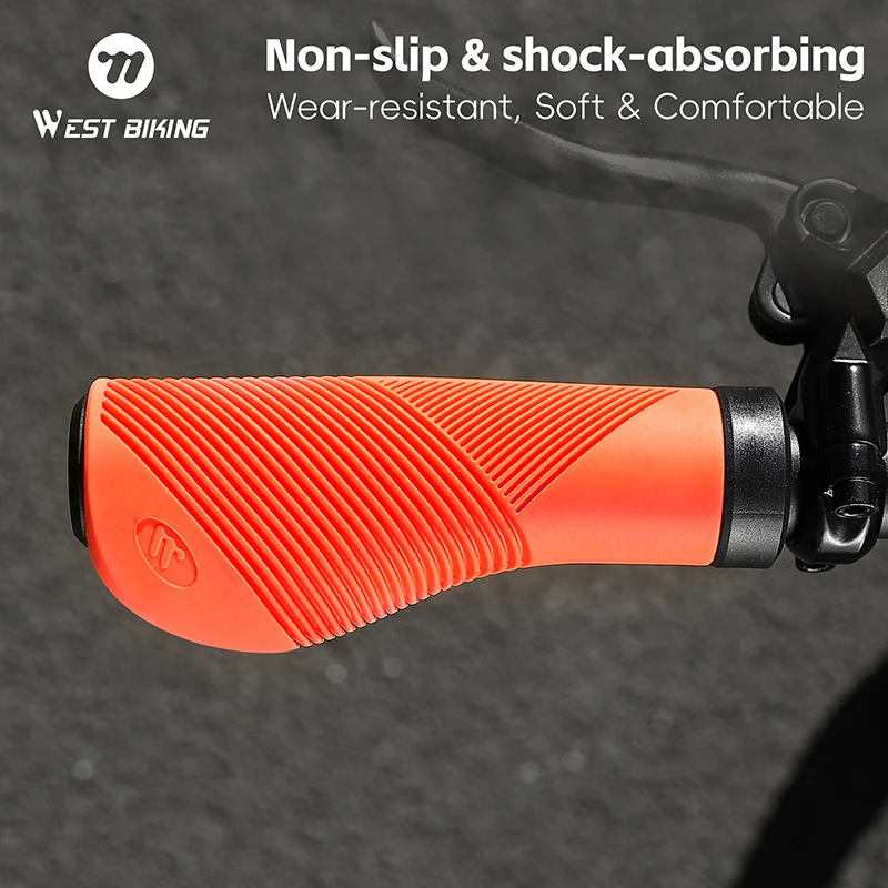 

Soft TPE Bike Grips Multicolor Non Slip Shock Absorbing MTB Handlebar Ergonomic Grips with 2 Bar End Plugs Cycling Accessories