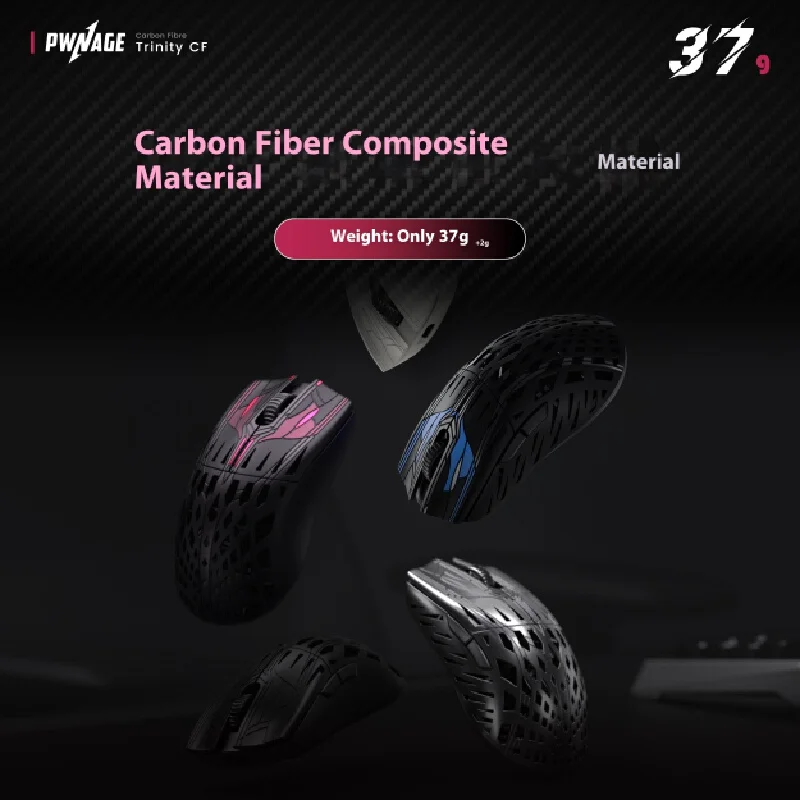 Мышь Pwnage Trinity Cf из углеродного волокна, двухрежимная беспроводная мышь Paw3950, 8000 Гц, игровая мышь, аксессуары для ПК, подарок для геймера